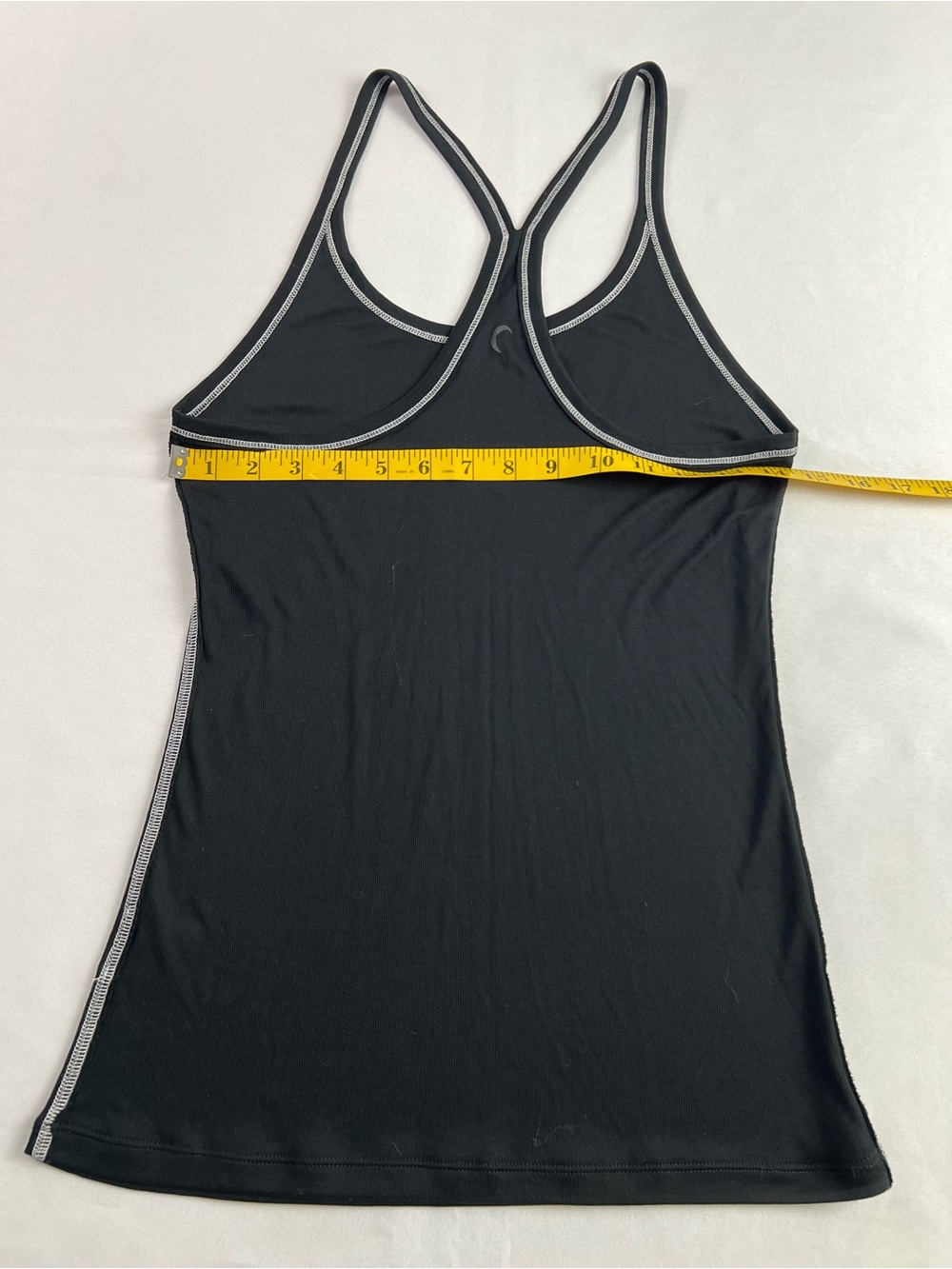 Zyia Active Black White Stitching Modal Blend Racerback Athletic Vacation Tank - Picture 7 of 9